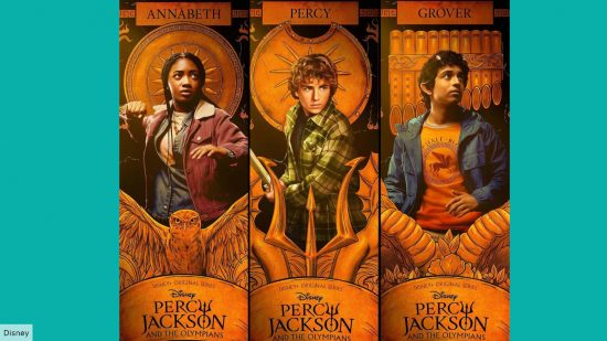 Percy Jaskson TV series character posters: Annabeth, Percy, and Grover