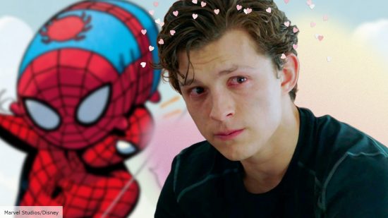 Tom Holland as Peter Parker in Far From Home and Spider-Man Tsum Tsum