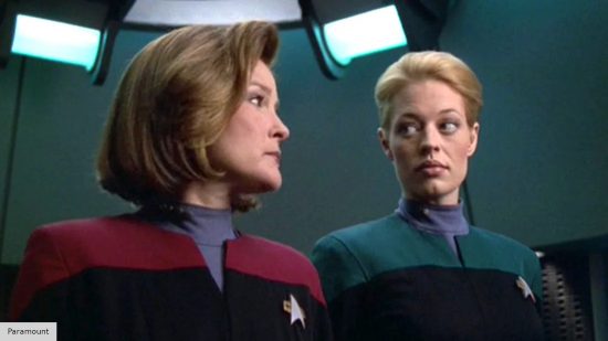 Seven of Nine and Janeway in Star Trek Voyager