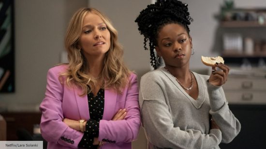 Becki Newton as Lorna Crane and Jazz Raycole as Izzy Letts in The Lincoln Lawyer season 2