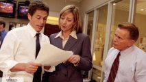 Rob Lowe, Allison Janney, and Martin Sheen in The West Wing