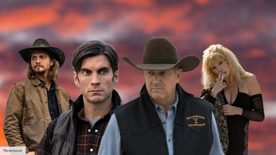 Yellowstone cast, characters, and actors: Luke Grimes, Wes Bentley, Kevin Costner, and Kelly Reilly