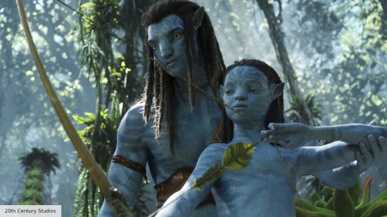 Avatar 3 release date: Jake Sully teaches his child how to use a bow and arrow
