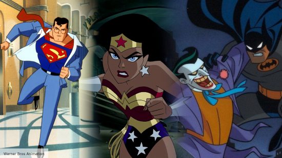 Superman, Wonder Woman, and Batman from the DCAU