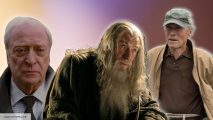 Michael Caine as Alfred, Sir Ian McKellen as Gandalf, and Clint Eastwood in The Mule