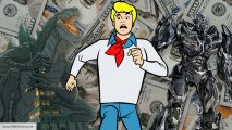 Godzilla, Fred Jones from Scooby-Doo, and Megatron from Transformers