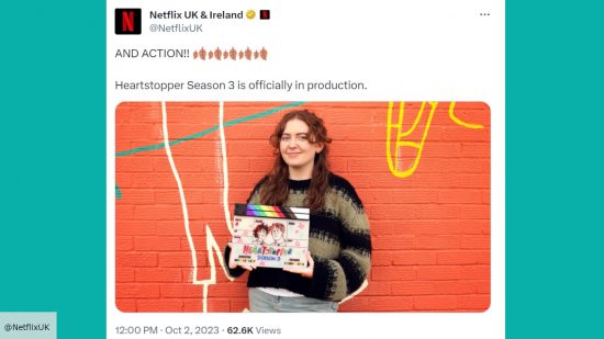 Heartstopper season 3: Twitter post for Netflix UK