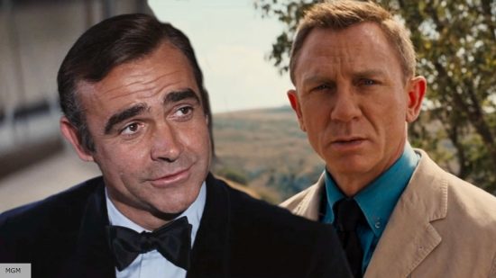 Sean Connery and Daniel Craig as James Bond