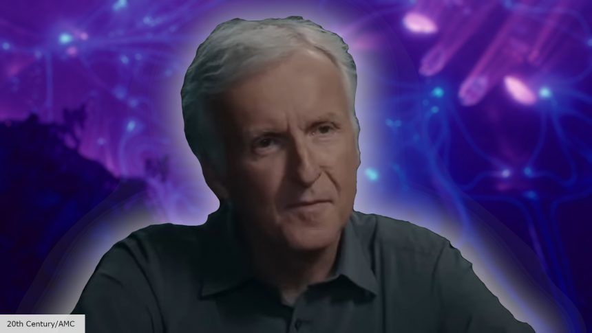 James Cameron over an image of The Abyss