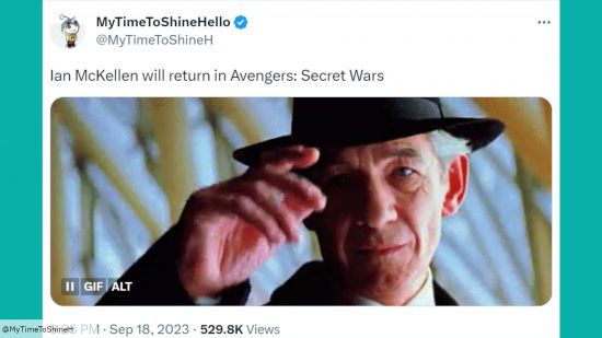 Scooper's Avengers: Secret Wars tweet: "Ian McKellen will return in Avengers: Secret Wars"