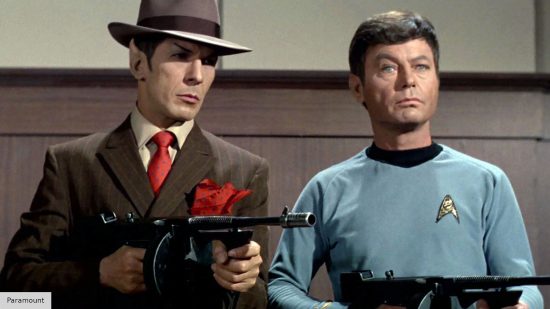 Leonard Nimoy as Spock and DeForest Kelley as Bones in Star Trek The Original Series