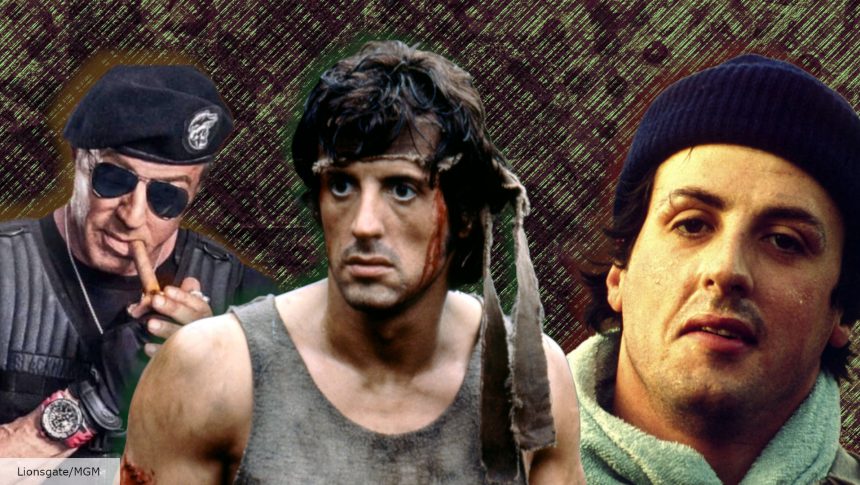 Sylvester Stallone in The Expendables, Rambo, and Rocky