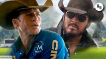 Taylor Sheridan as Travis Wheatley and Cole Hauser as Rip Wheeler in Yellowstone