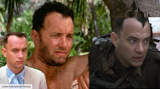 Tom Hanks in Forrest Gump, Cast Away, and Saving Private Ryan