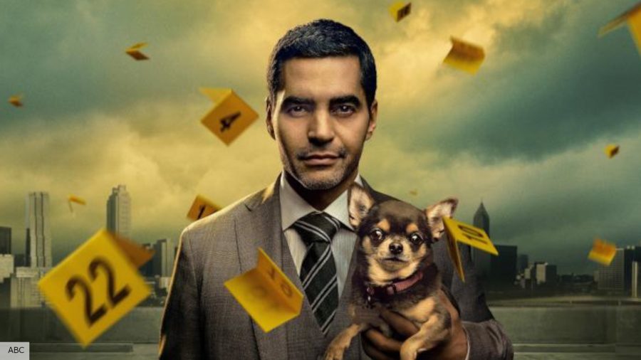 Will Trent holding his dog Betty in the poster for Will Trent season 1