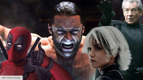 Deadpool, Wolverine, Storm, and Magneto from the X-Men movies