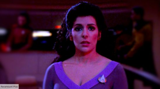 Marina Sirtis as Deanna Troi in Star Trek TNG