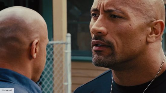 Vin Diesel and Dwayne Johnson in Fast and Furious 6