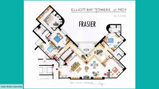 Floorplan of Frasier Crane's apartment