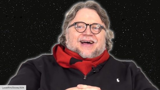 Guillermo del Toro in front of the Star Wars stars