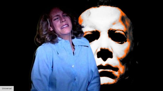 Jamie Lee Curtis as Laurie Strode and Michael Myers from Halloween