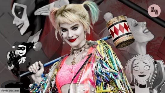 Margot Robbie as Harley Quinn in Birds of Prey and Kaley Cuoco in the Harley Quinn animated series