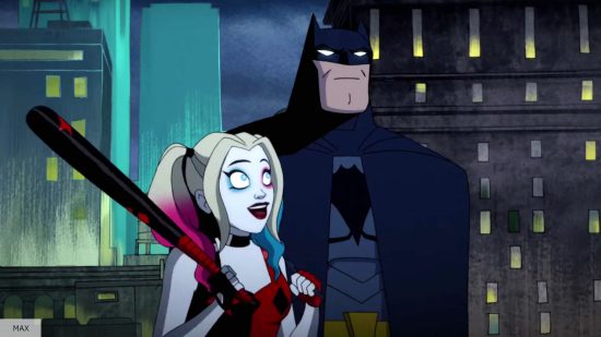 Kaley Cuoco as Harley Quinn and Batman