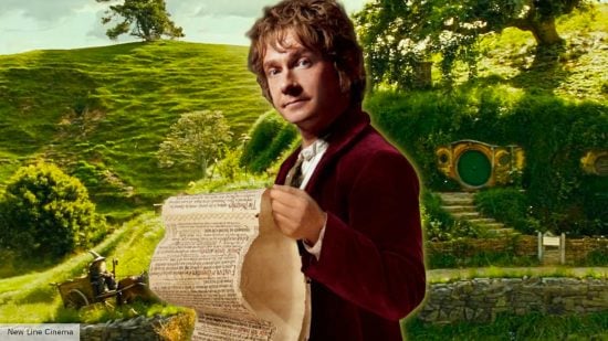 Hobbits explained: Bilbo standing in front of the Shire in the Lord of the Rings