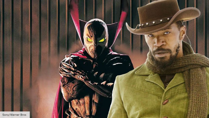 Jamie Foxx in Django Unchained and the poster for Spawn