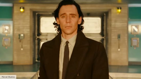 Loki in Loki season 2 looks at a bright light