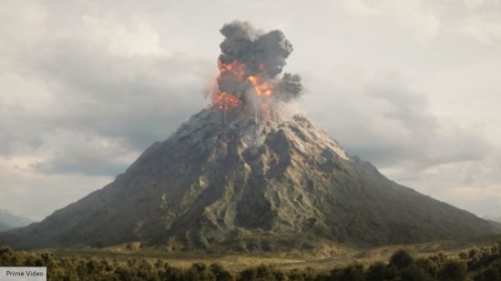Mount Doom: Mount Doom being created during Amazon's Rings of Power series 