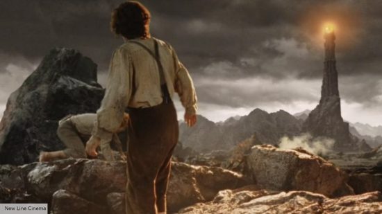 Mount Doom: Frodo and Sam climbing Mount Doom in Mordor during The Return of the King