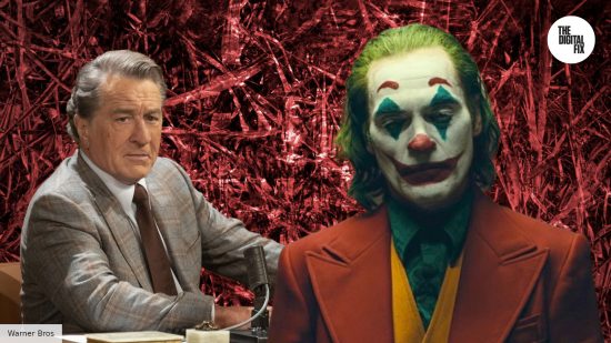 Robert De Niro as Murray Franklin, and Joaquin Phoenix as Arthur Fleck in Joker