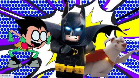 Robin from Teen Titans, Batman from Lego Batman, and Krypto from DC Super Pets