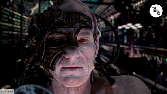 Captain Picard as Locutus in a Borg cube in Star Trek TNG