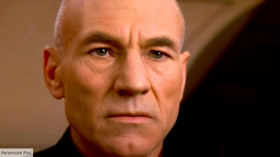 Patrick Stewart as Captain Picard in Star Trek TNG episode I Borg