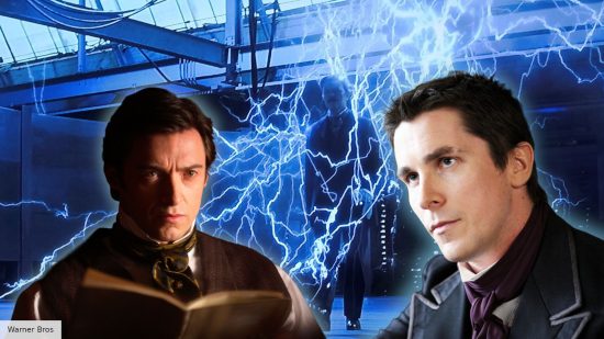 Hugh Jackman, David Bowie, and Christian Bale in The Prestige