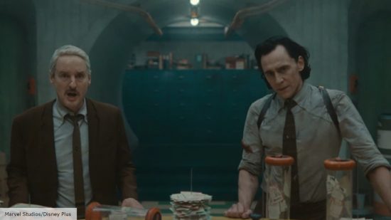 Loki and Moebius confront OB about Time Slipping in Loki season 2 episode 1