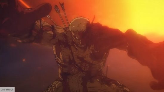 Attack on Titan ending explained: Titan filled with arrows fighting