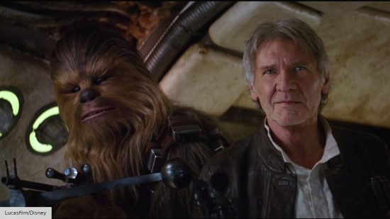 Han Solo and Chewbacca in Star Wars: The Force Awakens