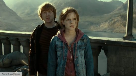Ron and Hermione in the final Harry Potter movie