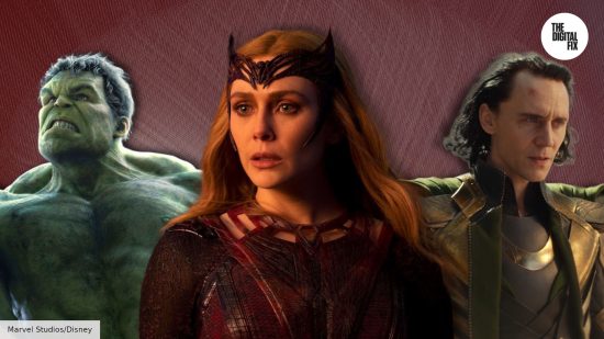 Mark Ruffalo's Hulk, Elizabeth Olsen's Scarlet Witch, and Tom Hiddleston as Loki