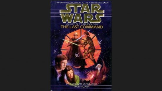 Star Wars Thrawn trilogy novel, The Last Command, on a grey background.