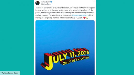 James Gunn gave a Superman Legacy update on Twitter