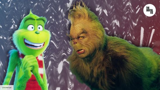 The animated Grinch from 2018, and Jim Carrey's Grinch from 2000