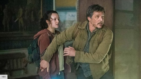 Bella Ramsey as Ellie and Pedro Pascal as Joel in The Last of Us