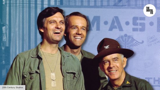 Alan Alda, Mike Farrell, and Sherman T Potter in M*A*S*H