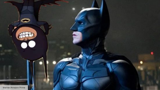 Christian Bale as Batman in The Dark Knight and Merry Little Batman