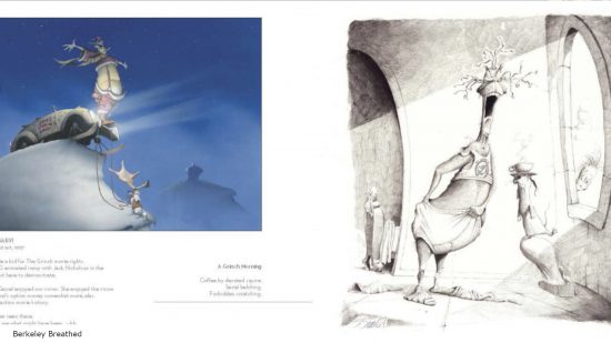 Concept art from Berkeley Breathed for Jack Nicholson's The Grinch