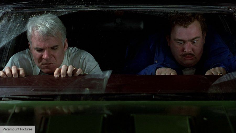 best comedy movies: Steve Martin as Neal and John Candy as Del in Planes, Trains and Automobiles